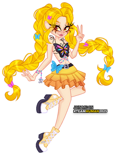 Girl Adopt Golden Wings
