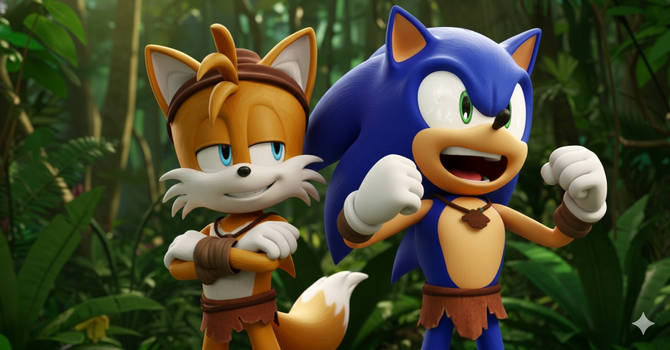 Tails proud of Sonic Tarzan Yell