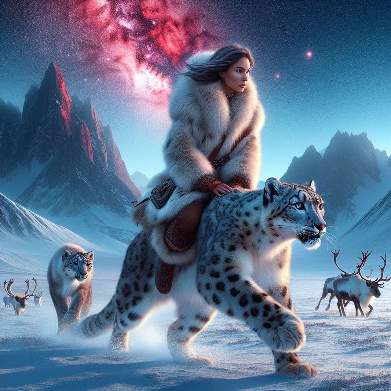 Boy Riding A Leopard AI created Young Woman rides snow leopard by donnebryant on DeviantArt