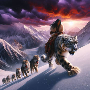 Woman Riding A Leopard Young lady rides a Snow Leopard by DBDon on DeviantArt