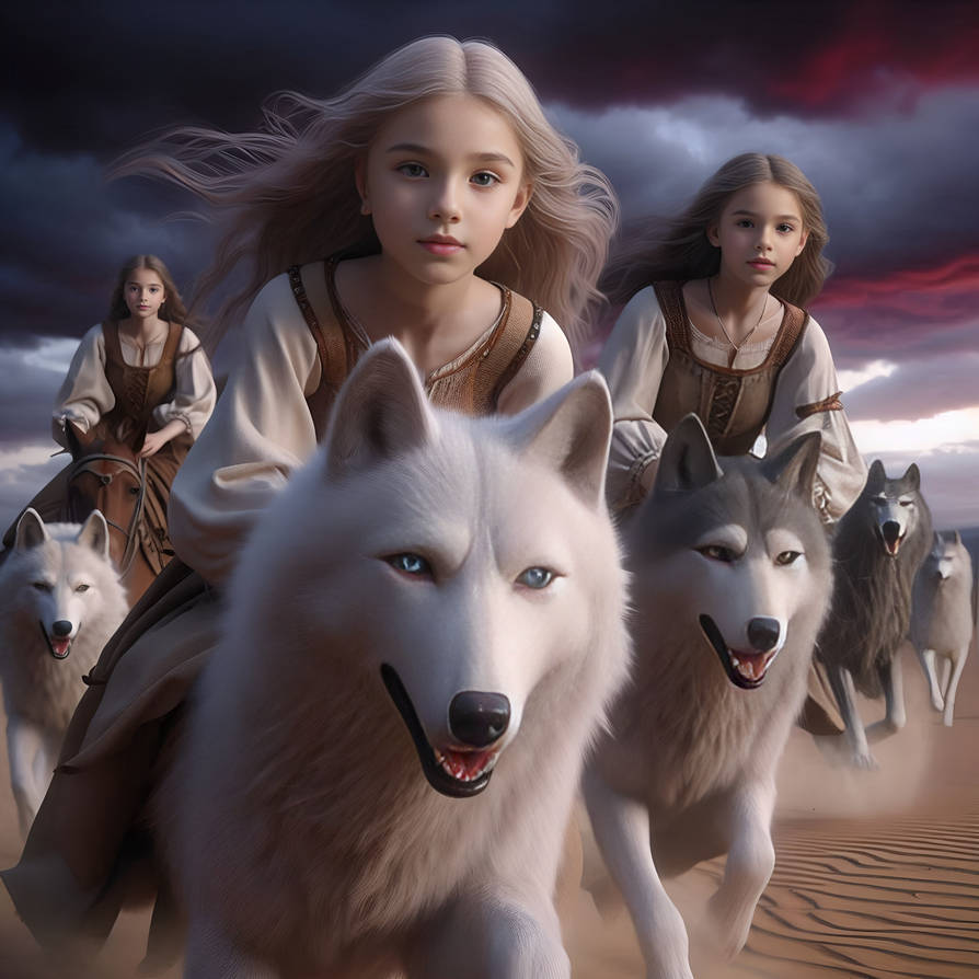 Women Ride Dire Wolves in the Desert-72 by donnebryant on DeviantArt