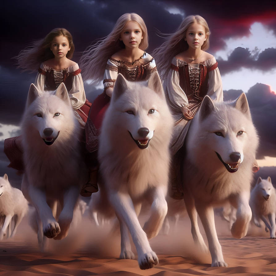 Women Ride Dire Wolves in the Desert-49 by DBDon on DeviantArt
