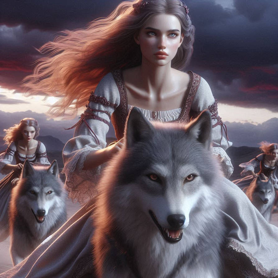 Women Ride Dire Wolves in the Desert-24 by DBDon on DeviantArt