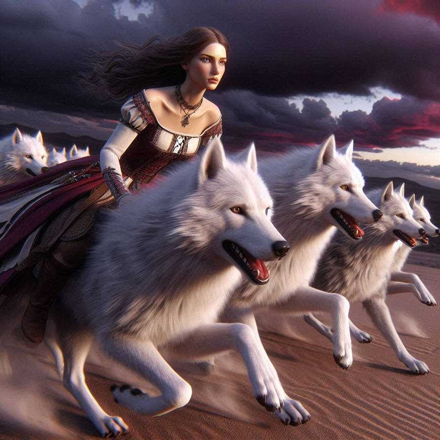 Women Ride Dire Wolves in the Desert-17 by donnebryant on DeviantArt