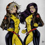 Rogue and Psylocke in X-Men Uniforms