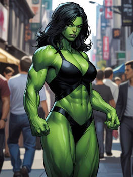 She Hulk in public