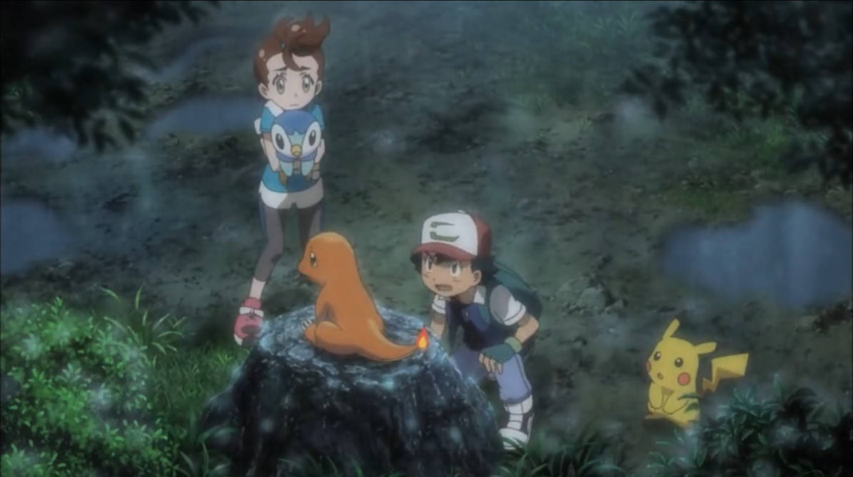 Finding Ash Ash and Verity finding Charmander on the rock by Advanceshipper2021 on ...