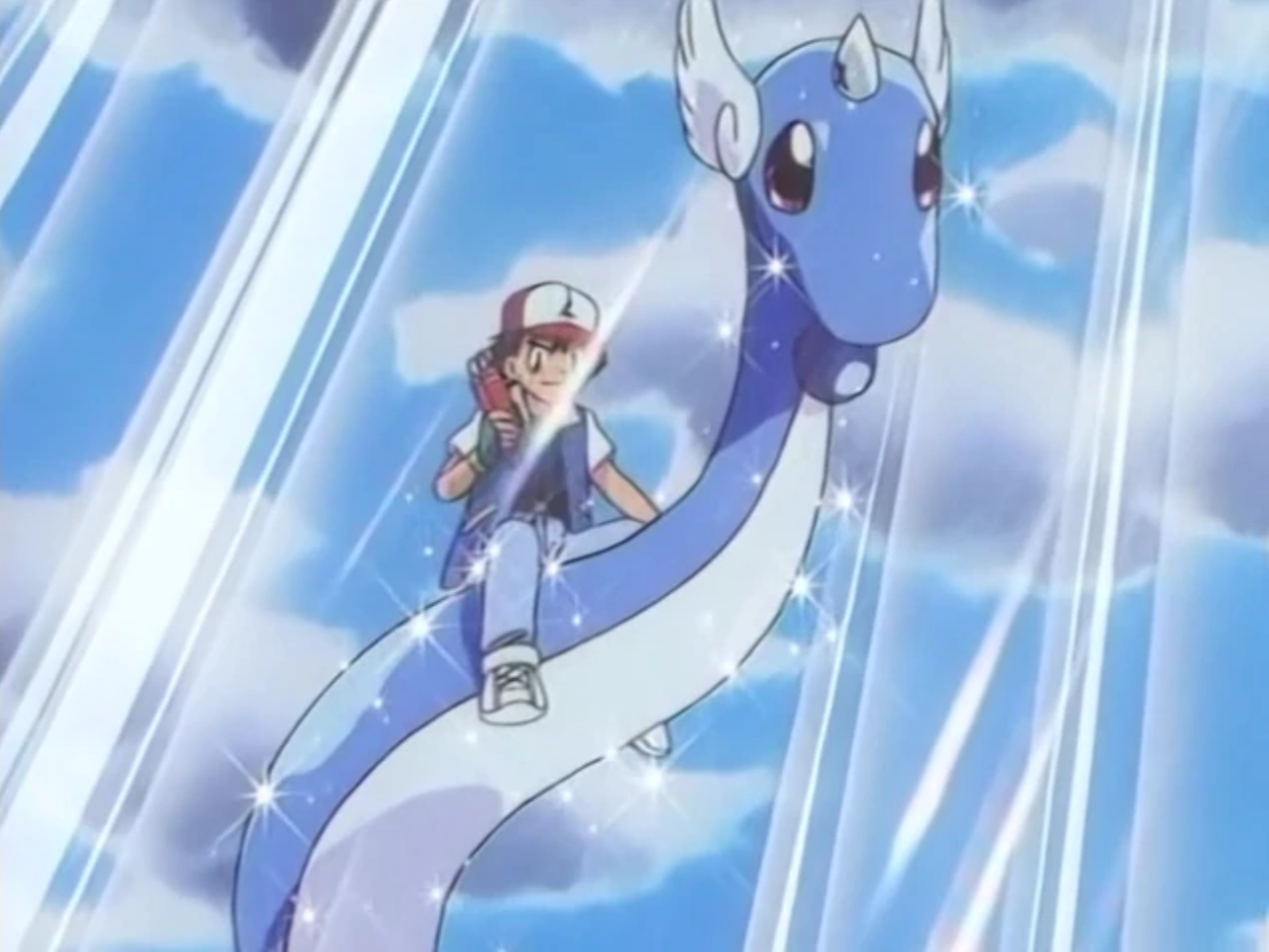 Ash riding on Dragonair's back by Advanceshipper2021 on DeviantArt