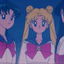 Amy (Ami), Serena (Usagi), Raye (Rei) on a train