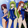 Kallen, C.C., and Shirley in Ashford swimsuits