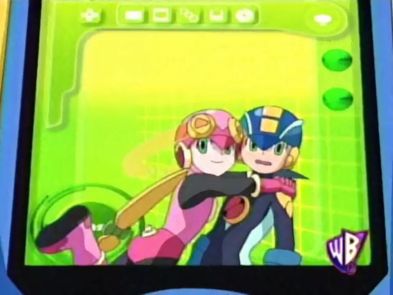 Roll.EXE hugging MegaMan.EXE in Lan's PET by Advanceshipper2021 on ...