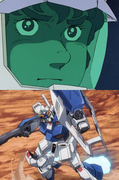 Amuro pilots the Gundam Alex
