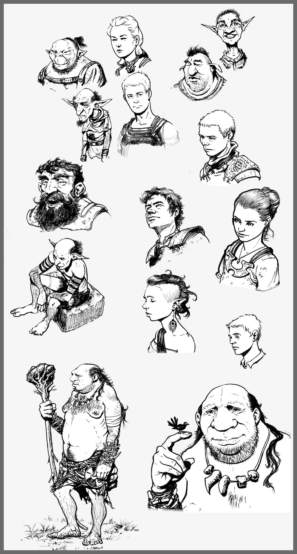 Inking Characters by fuxikus on DeviantArt