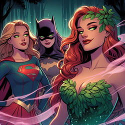 Supergirl and Batgirl Submit to Poison Ivy