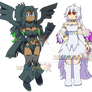 Leizi and Agni - Zekrom and Reshiram Gijinka