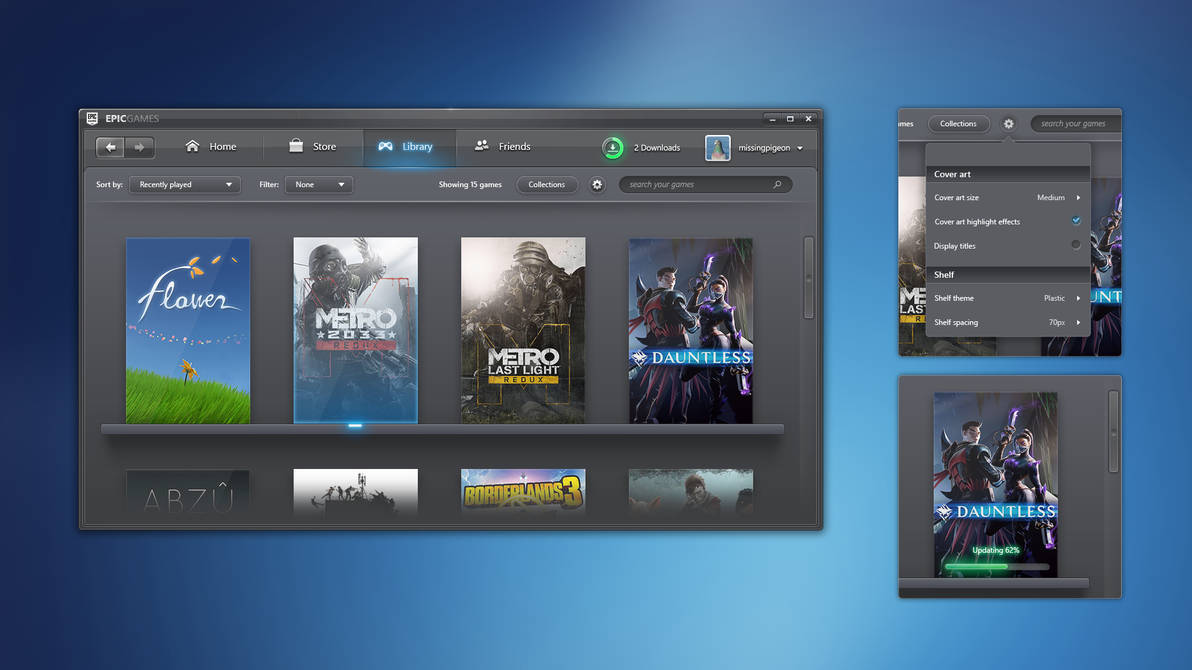 Epic Games client but it's 2006 - a UI mockup by missingpigeon on ...