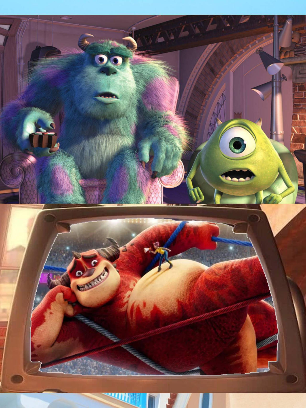 Watching A Rumble Sully and Mike watching Rumble by MultiVerseDefender10 on DeviantArt
