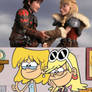 Lori and Leni ship Hiccup and Astrid