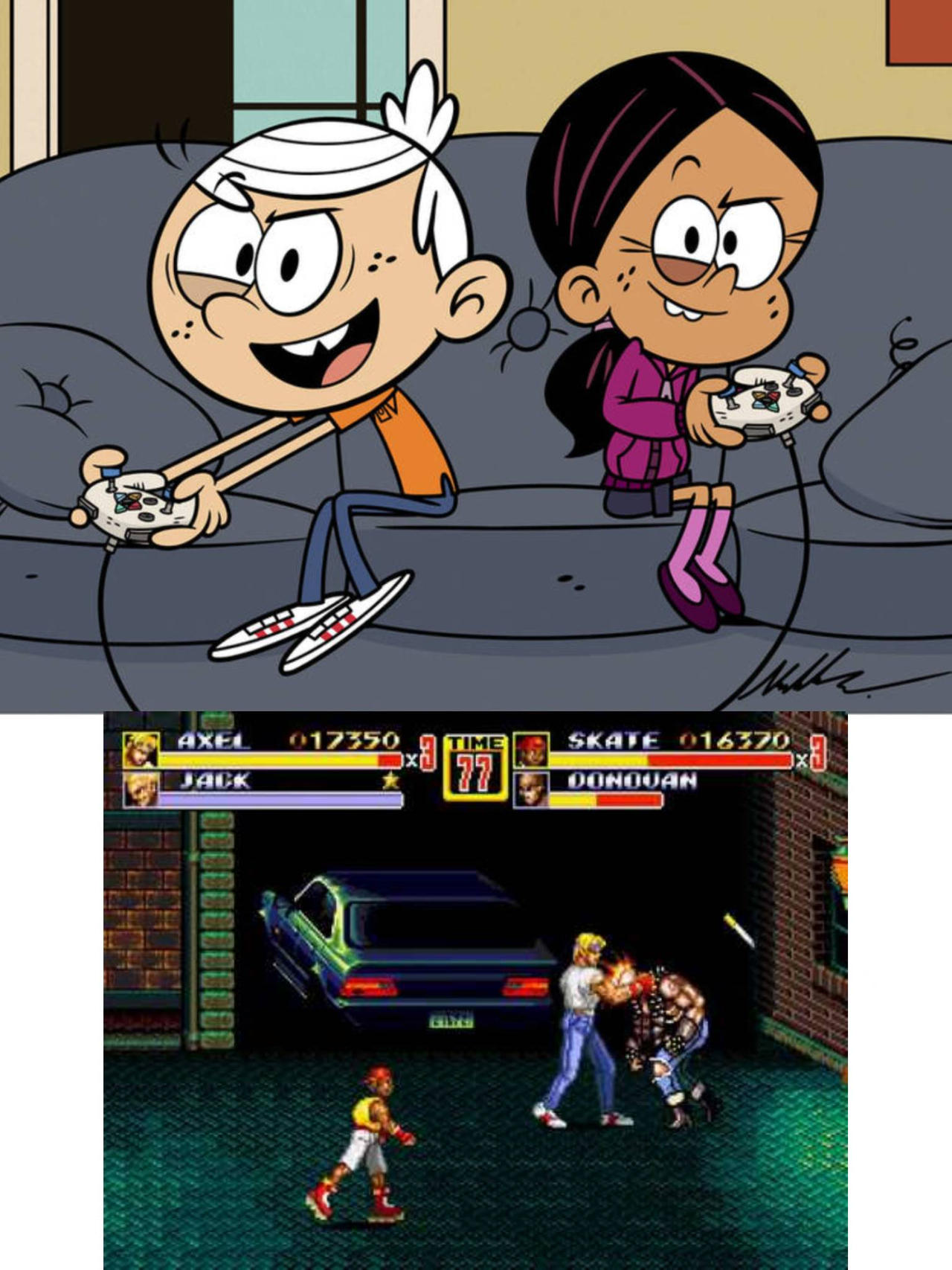 Lincoln and Ronnie-Anne play Streets of Rage 2 by MultiVerseDefender10 ...