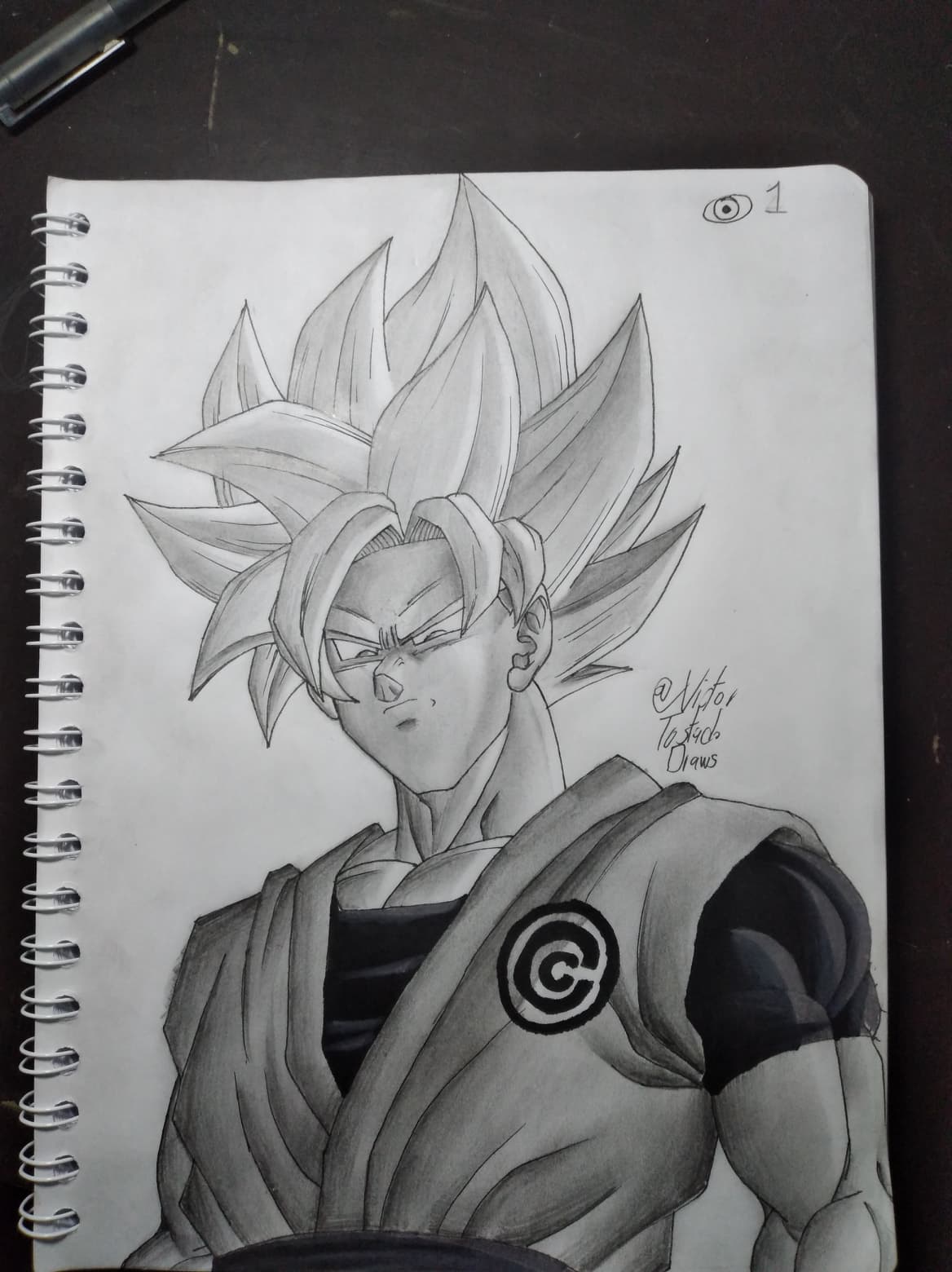 Goku SSJ Blue (A Grafito) by VictorTostado on DeviantArt