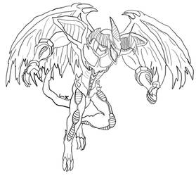 Red dragon archfiend line art