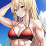Blonde Red Bikini Girl