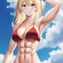 Blonde Red Bikini Girl 2
