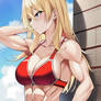 Blonde Red Bikini Girl 4