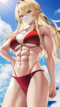 Blonde Red Bikini Girl 8