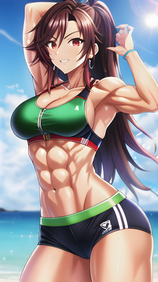 Christie Monteiro with Abs (Anime)
