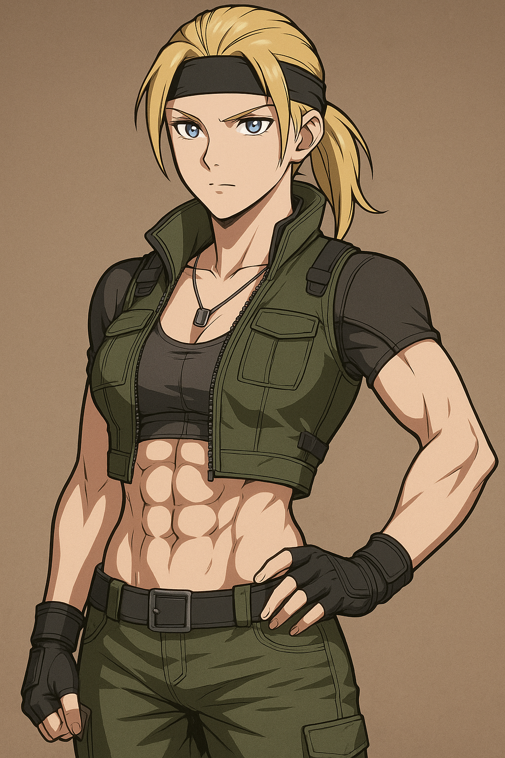 Sonya Blade with Abs (MKX anime style)