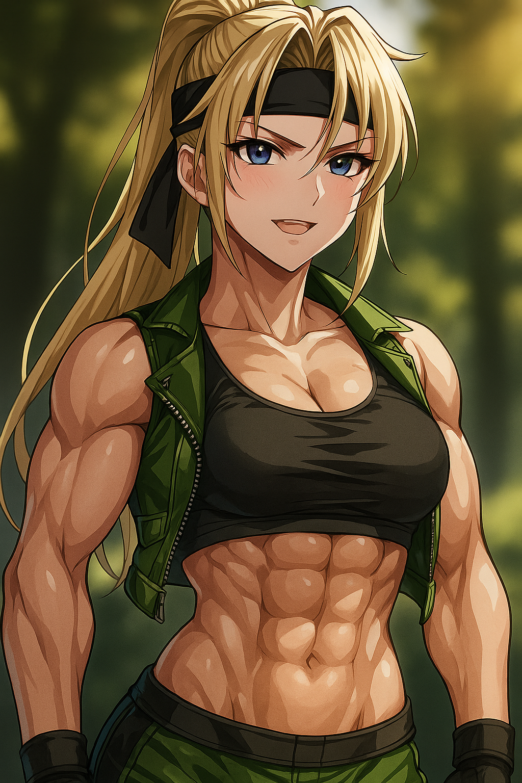 Sonya Blade with Abs 7 (ChatGPT anime style)