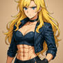 Black Canary with Abs (ChatGPT anime style)