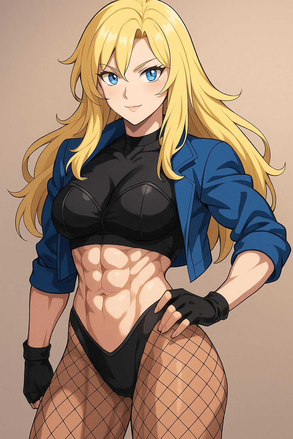 Black Canary with Abs 2 (ChatGPT anime style)