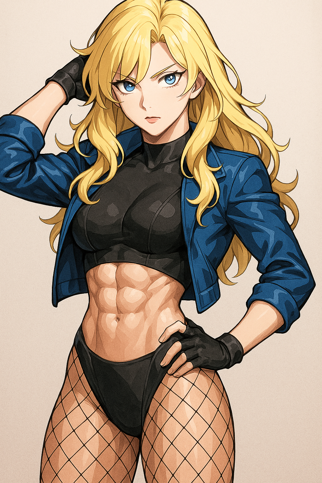 Black Canary with Abs 3 (ChatGPT anime style)