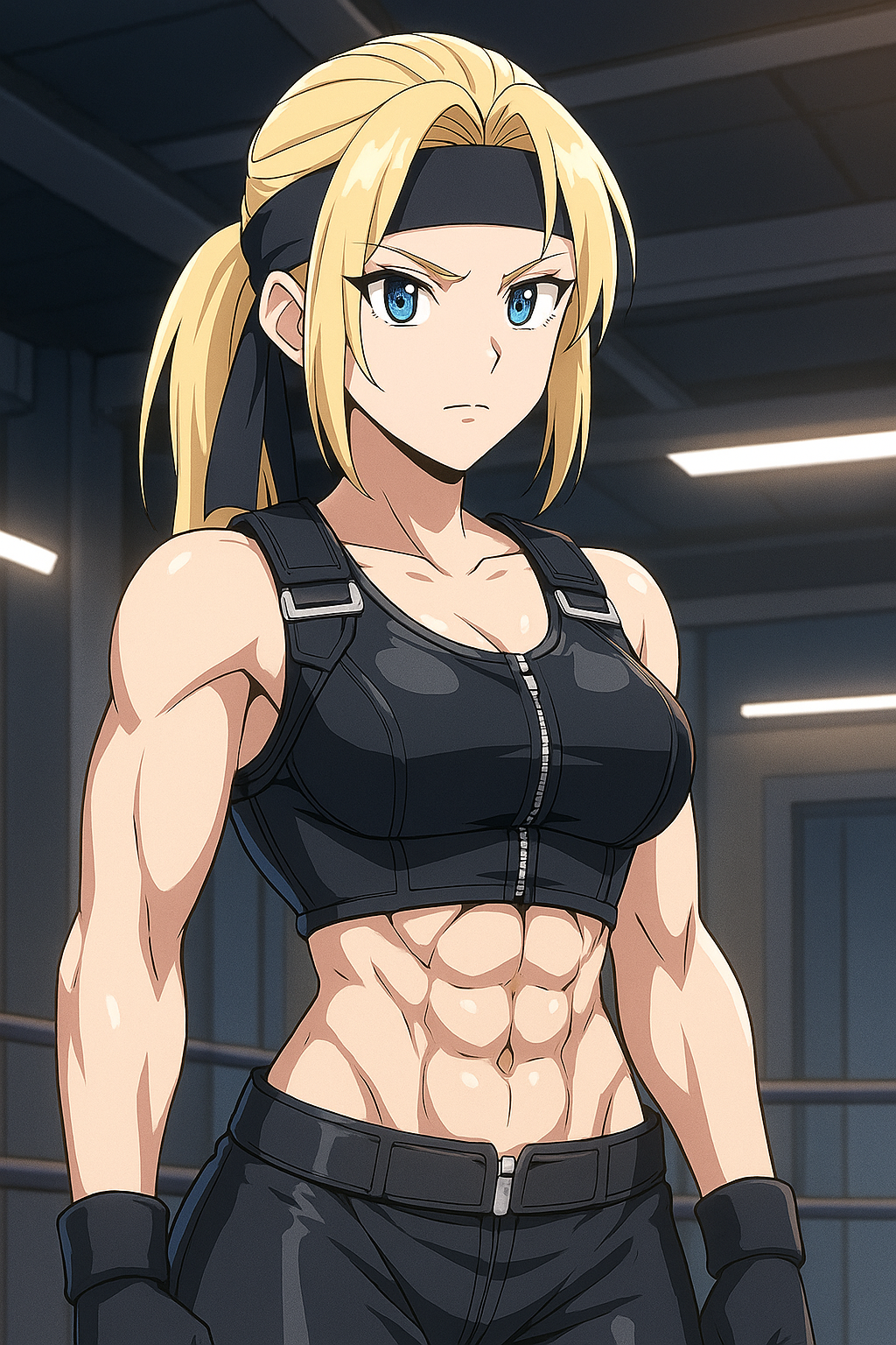 Sonya Blade with Abs 15 (ChatGPT anime style)