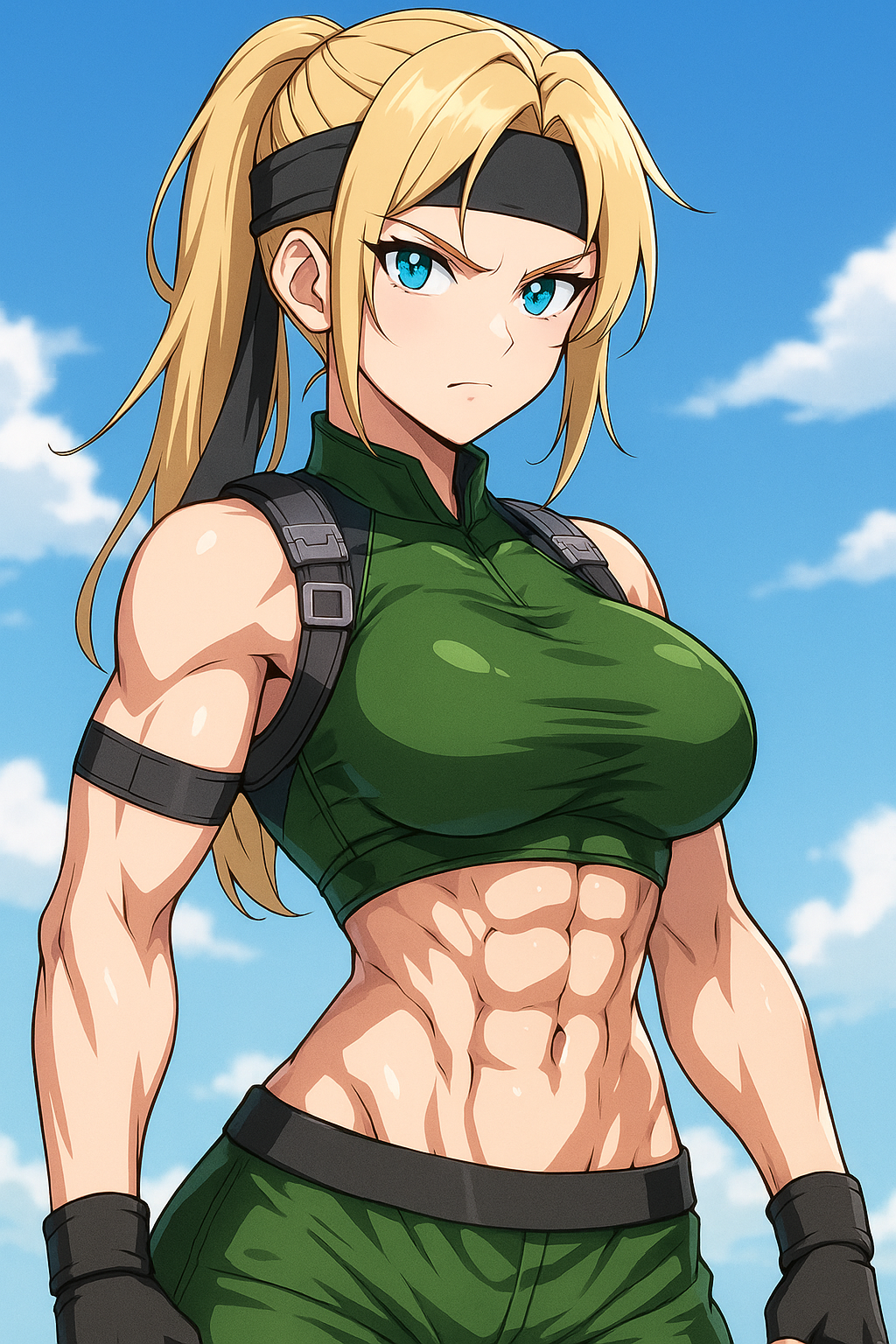 Sonya Blade with Abs 23 (ChatGPT anime style)