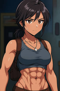 Chloe Frazer with Abs 3 (ChatGPT anime style)