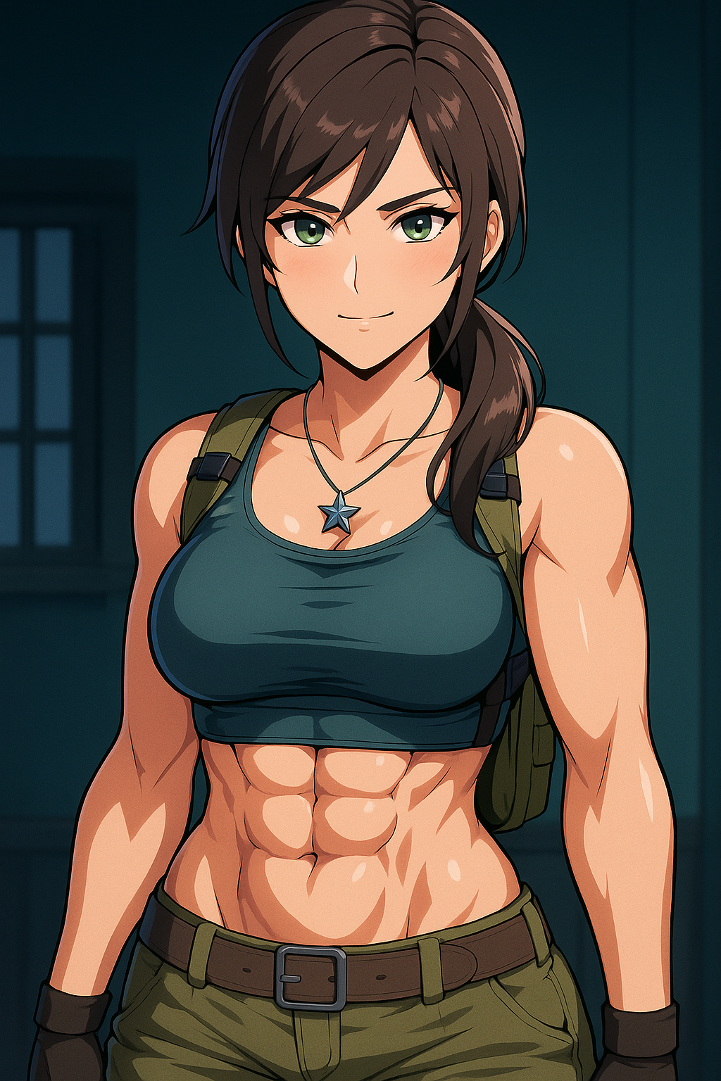 Chloe Frazer with Abs 4 (ChatGPT anime style)