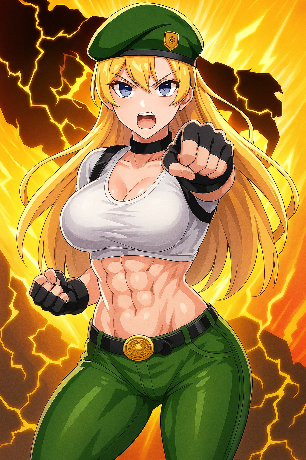 Sonya Blade with Abs 29 (ChatGPT anime style)