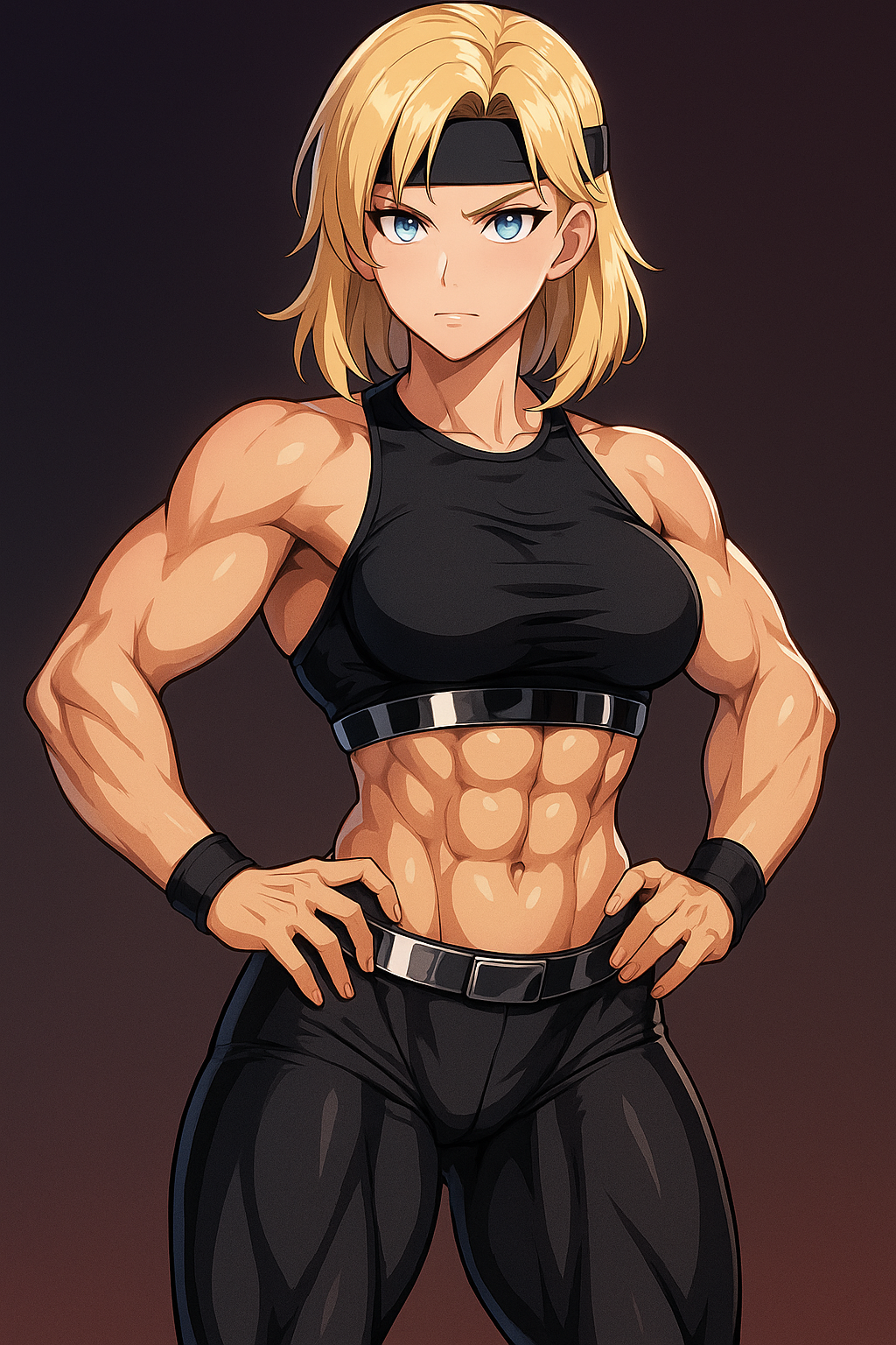 Sonya Blade with Abs 38 (ChatGPT anime style)