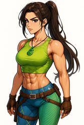 Lara Croft with Abs 3 (ChatGPT anime style)