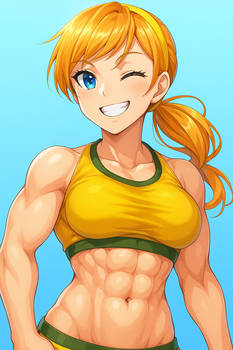 April O'Neil with Abs 3 (ChatGPT anime style)