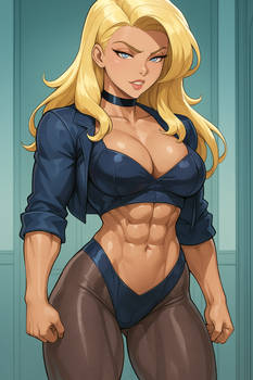 Black Canary with Abs 9 (ChatGPT anime style)