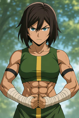 Korra with Abs (ChatGPT anime style)