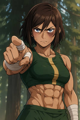 Korra with Abs 2 (ChatGPT anime style)