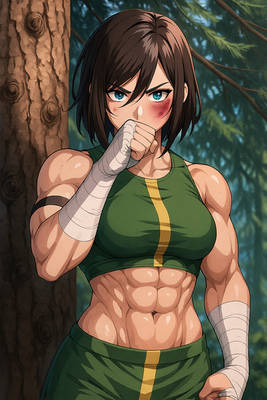 Korra with Abs 3 (ChatGPT anime style)