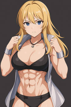 Tina Armstrong with Abs 5 (ChatGPT anime style)