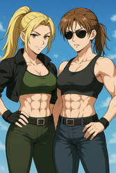 Sonya Blade and Sarah Connor (ChatGPT anime style)