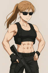Sarah Connor with Abs 2 (ChatGPT anime style)